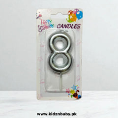 Number 8 Silver Candles for Birthday and evenet decorations