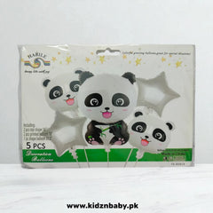 Panda foil balloons set of 5 for kids birthday and party decoration in Pakistan