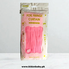 Pink Macaron Pastel Foil Fringe Curtain for Girls Birthday Party