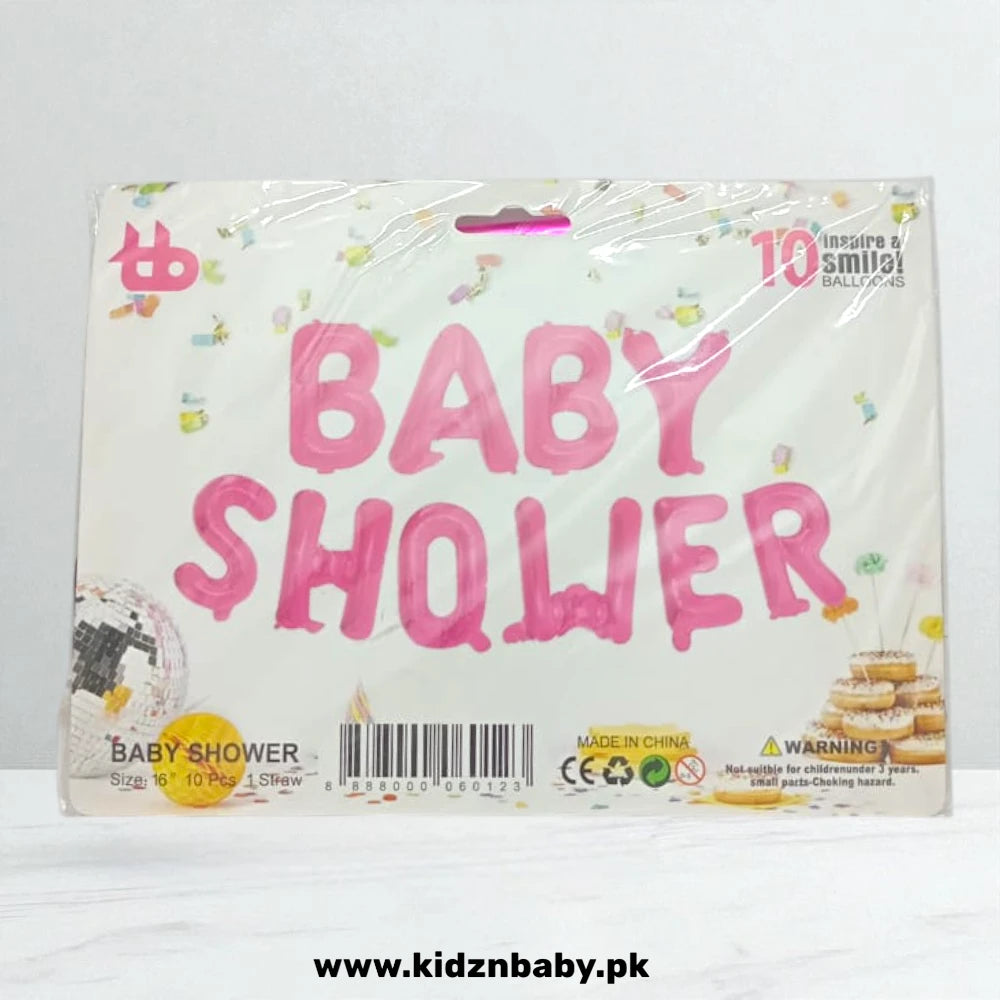 Pink Baby Shower Alphabet Foil Balloons