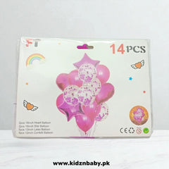 Pink and silver heart confetti balloons for party