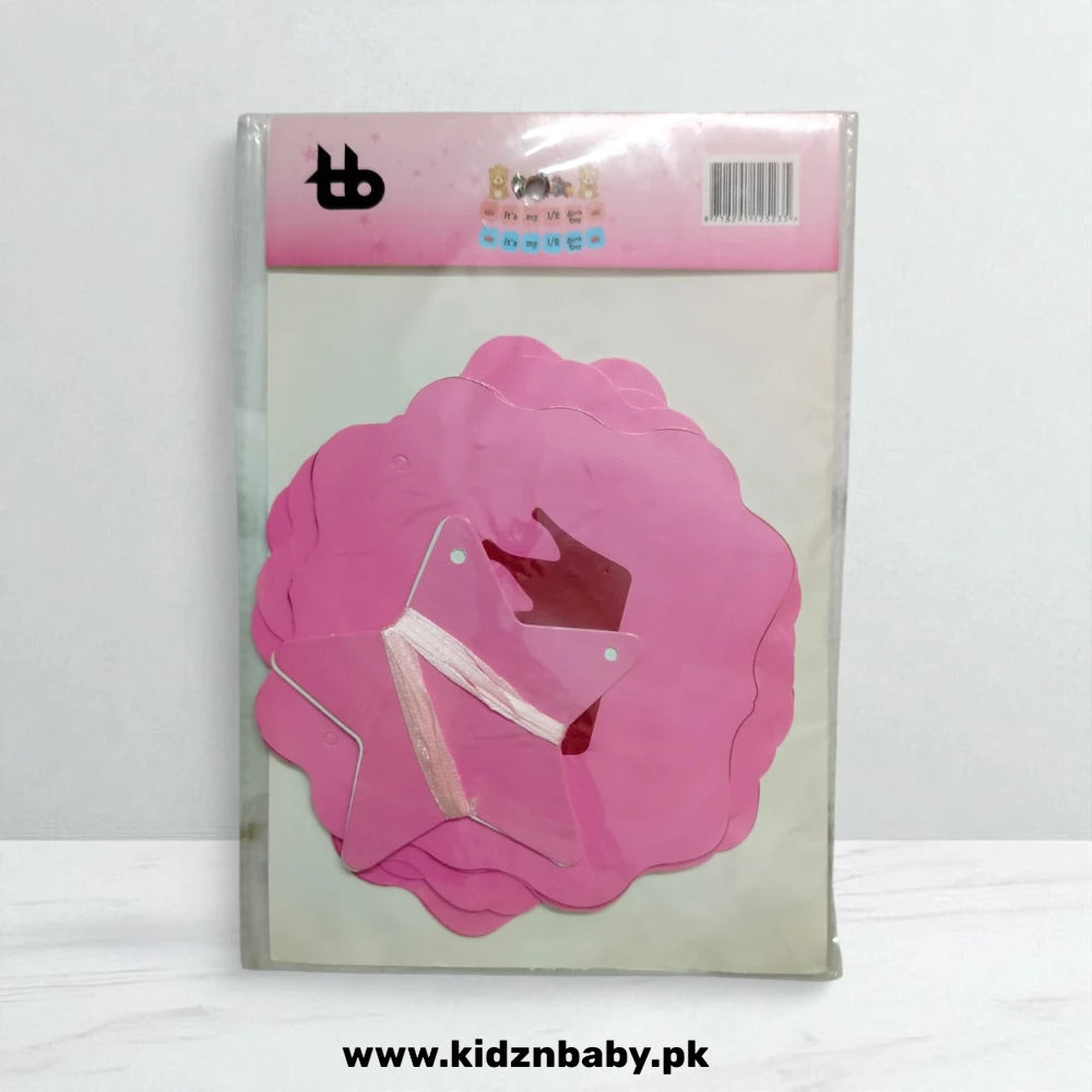 Pink crown wall hanging banner