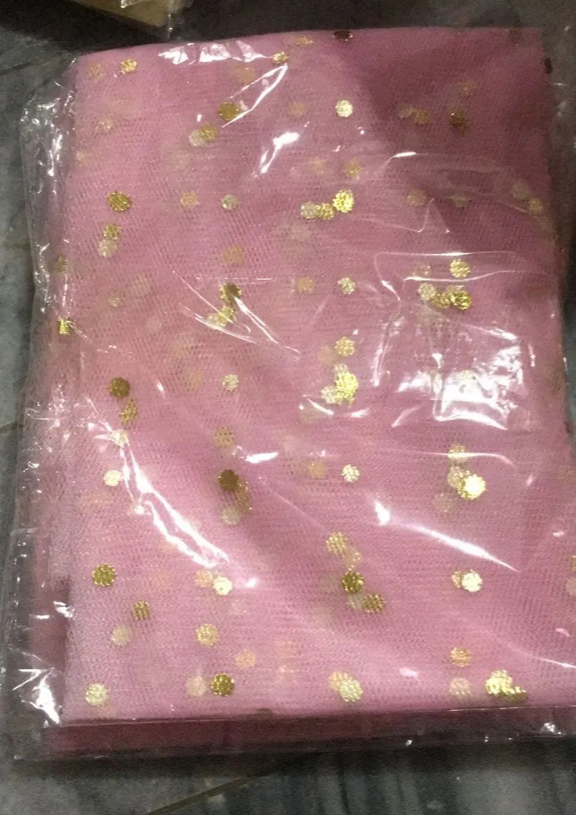 Pink Dotted Net Curtain