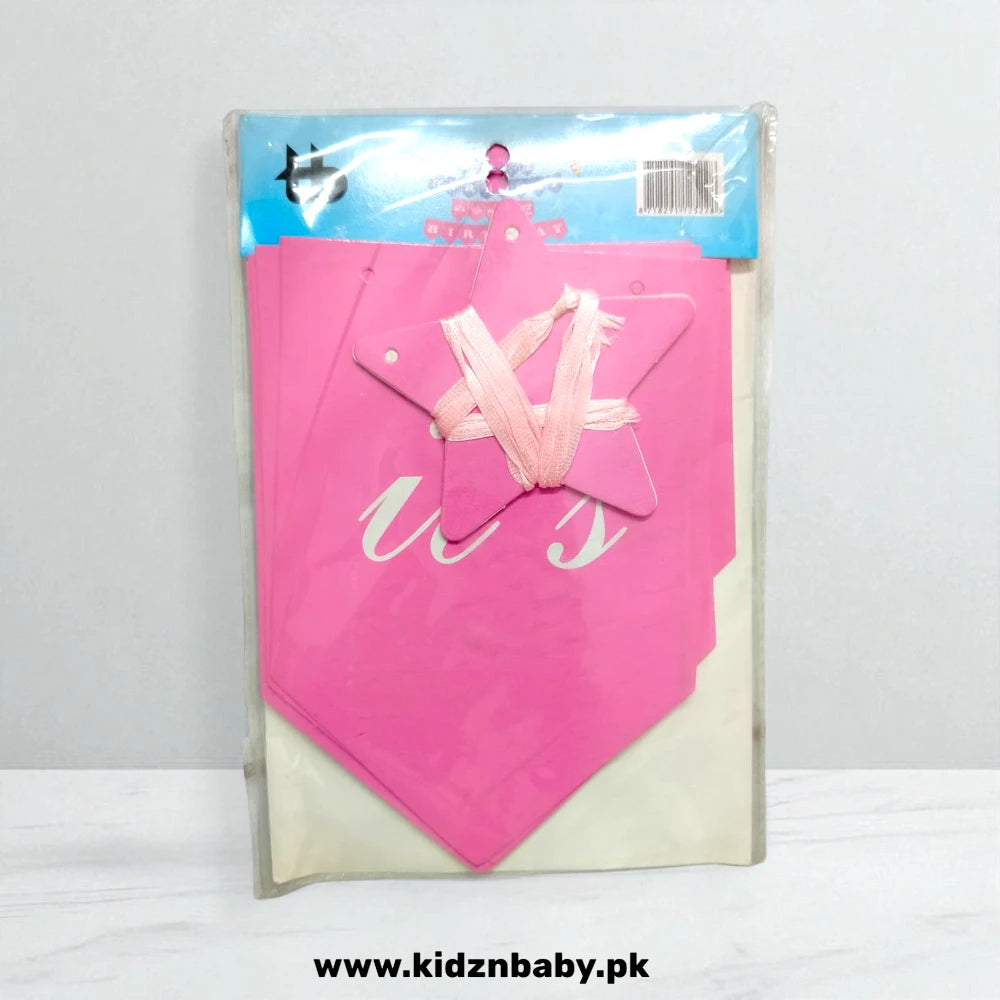 Pink half-year baby banner