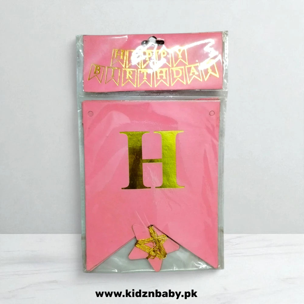 Pink Happy Birthday Banner for Girls Party Decor