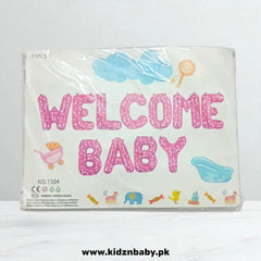 Pink Welcome Baby Alphabet Foil
