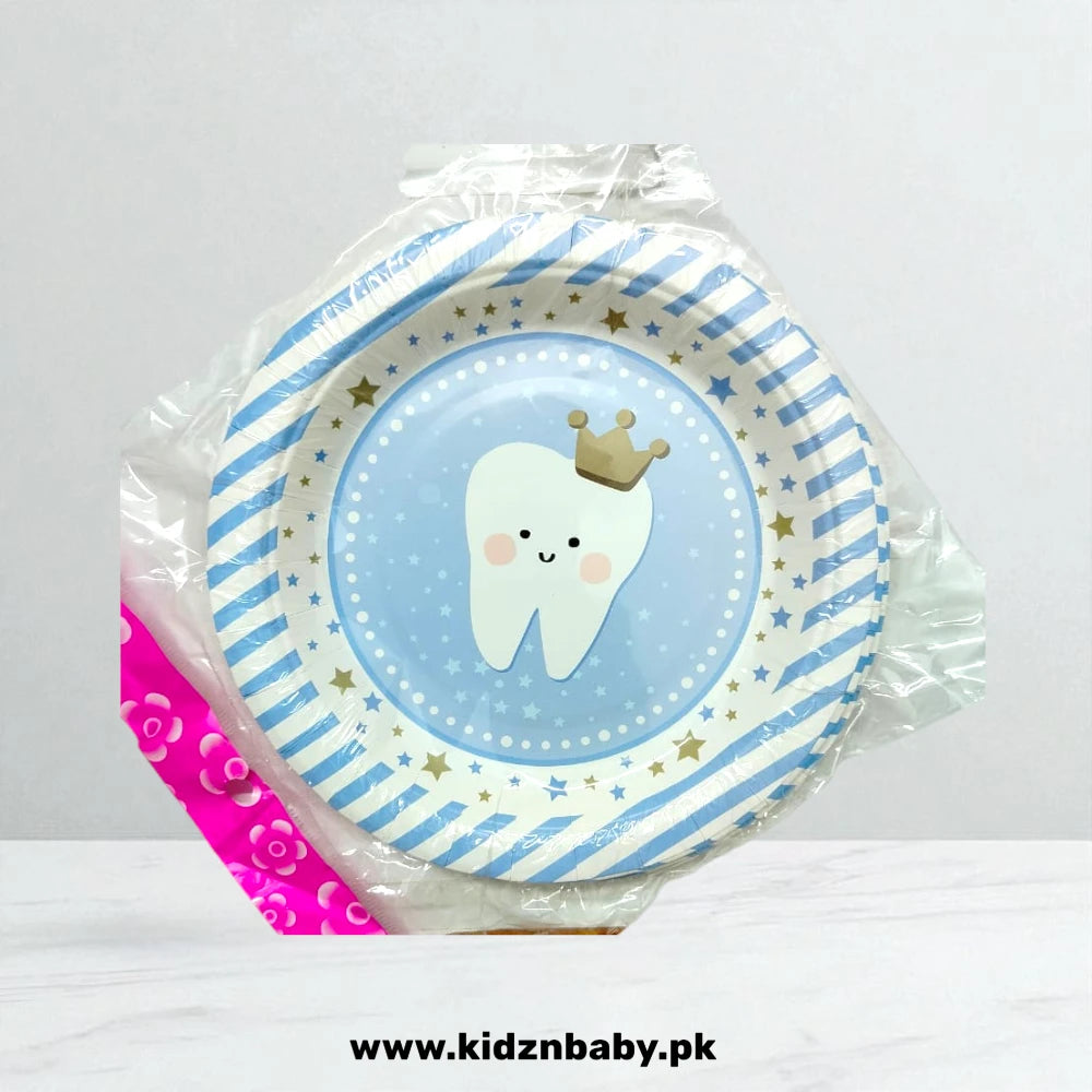 First Tooth Blue Plates Pack of 10