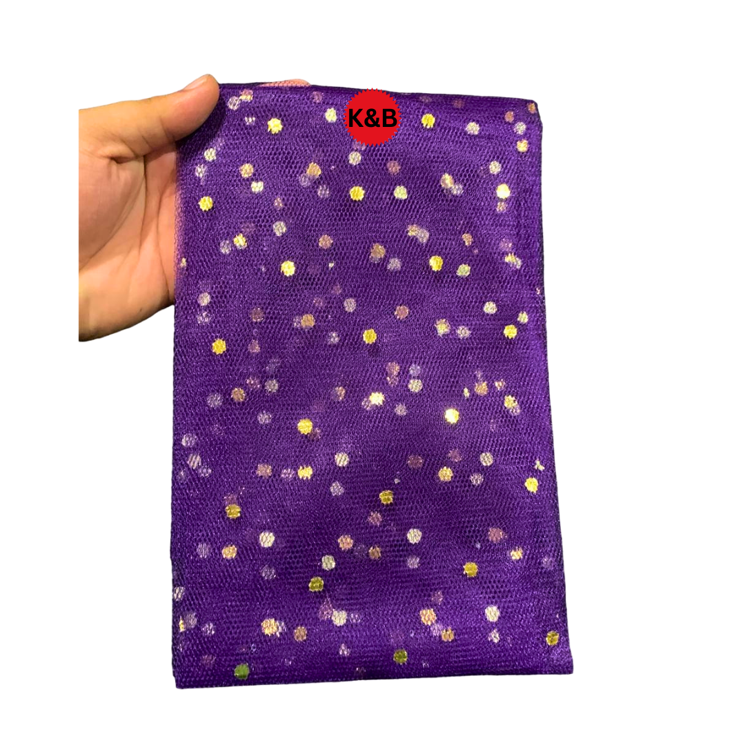 Purple net curtain with dotted