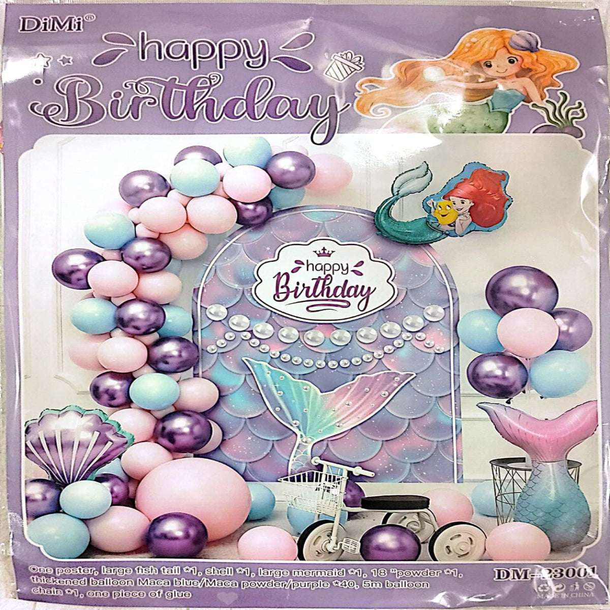 Purple Mermaid Theme Combo Decoration Set for birthday party in Pakistan