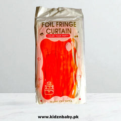 Orange Macaron Pastel Foil Fringe Curtain for Festive Party Decoration