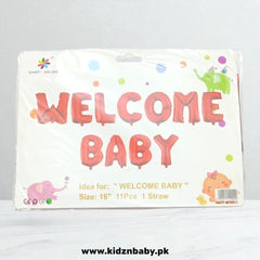 Red Welcome Baby foil balloon set