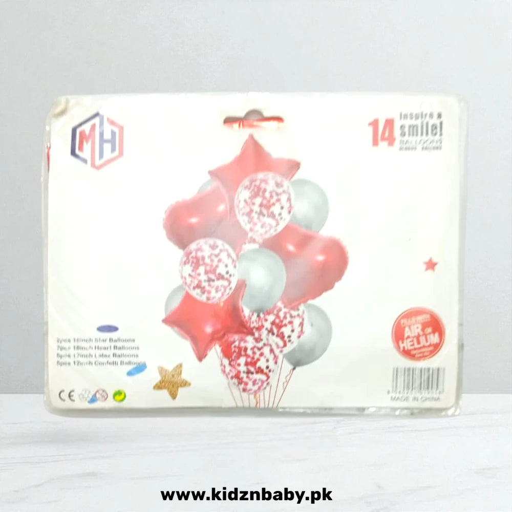 Silver and red foil balloons for events celebration