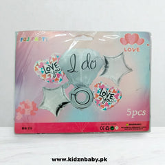 Ring I Do Silver Balloons Set 5Pcs – Wedding & Engagement Decorations Pakistan