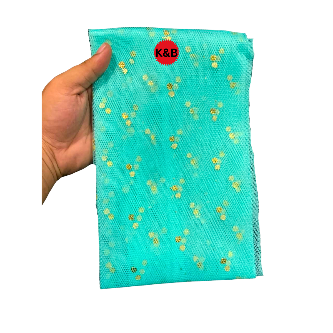 See green Dotted net curtain