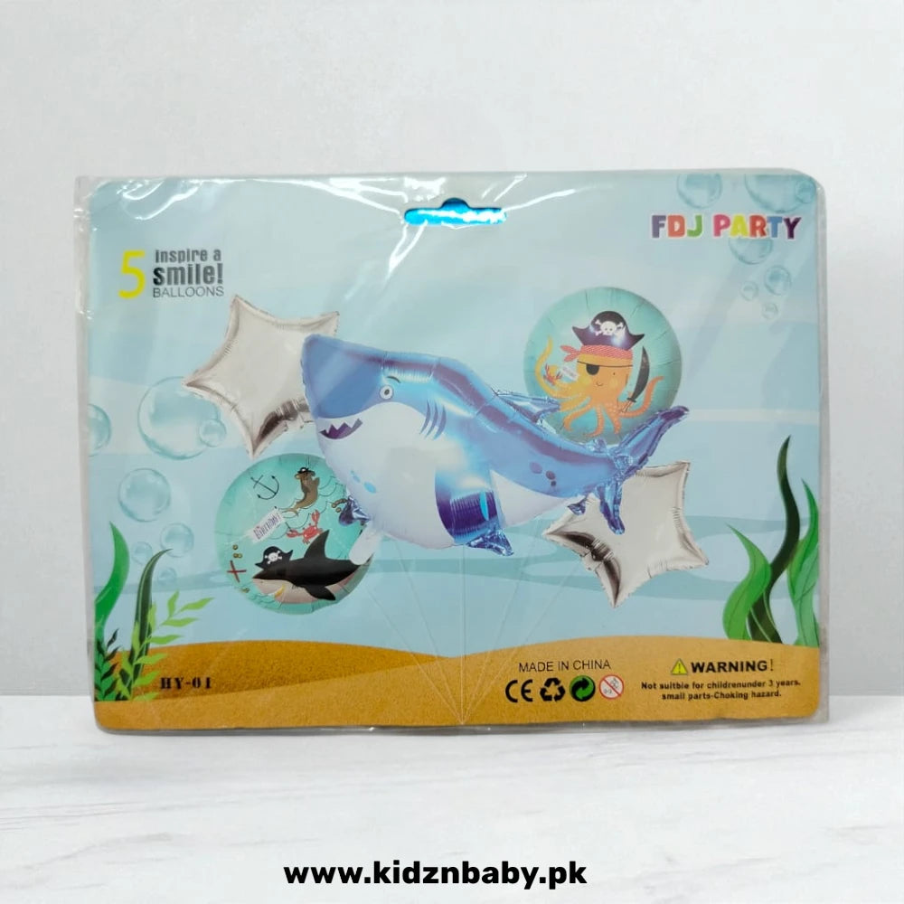 Shark Theme Foil Balloons – Birthday Party Decoration Balloons in Pakistan