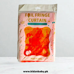 Shiny Orange Square Shape Foil Curtain for Festival and Party Decoration