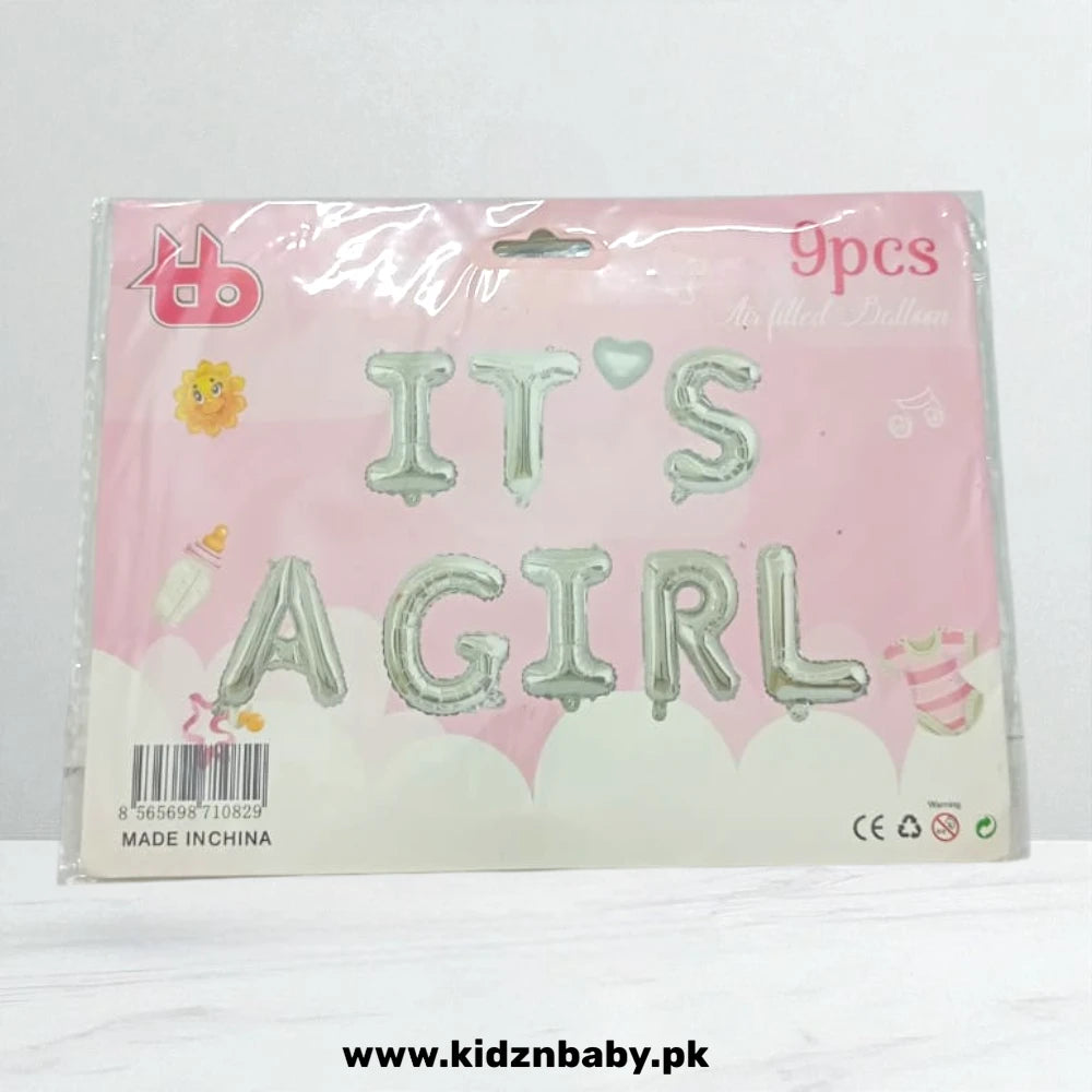 Silver it's a Girl foil balloon