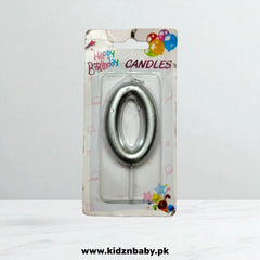 Silver Number Candles 0 for Birthday Decorations