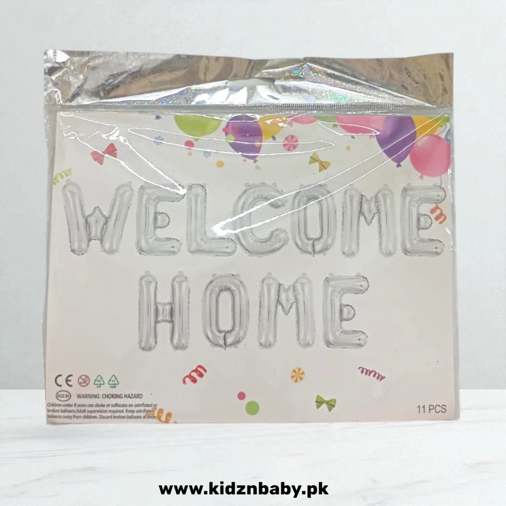 WELCOME HOME foil balloons 16 inch silver