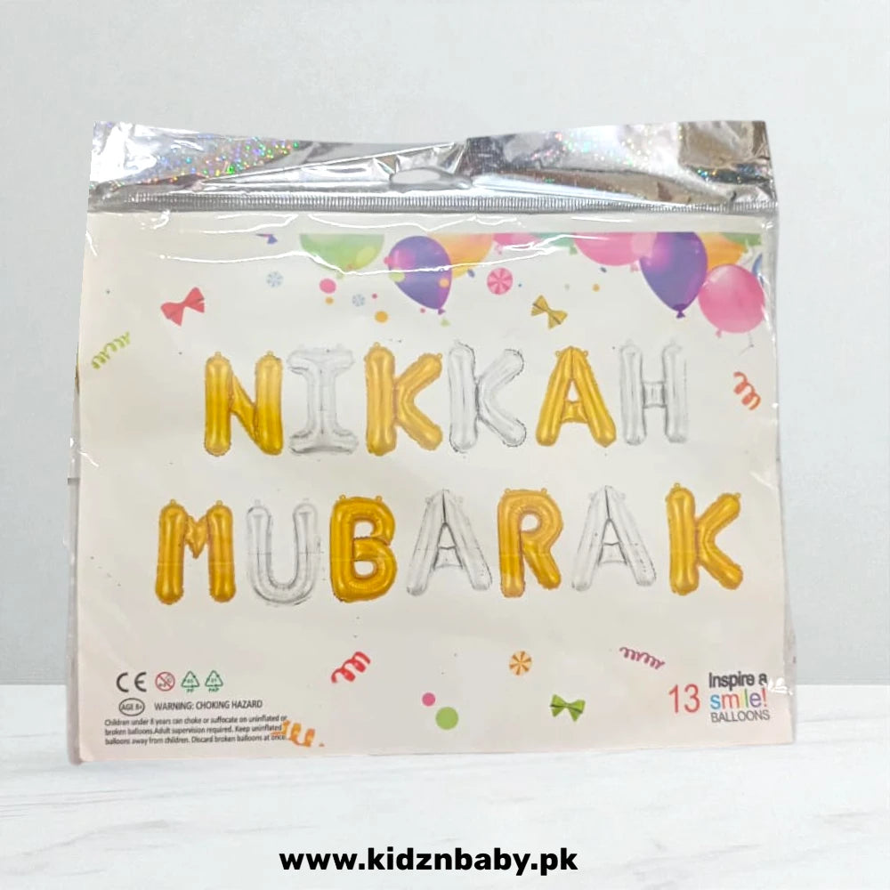 Nikkah ubarak Alphabet foil balloon