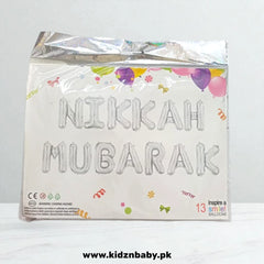 Silver Nikkah Mubarak Alphabet foil balloons