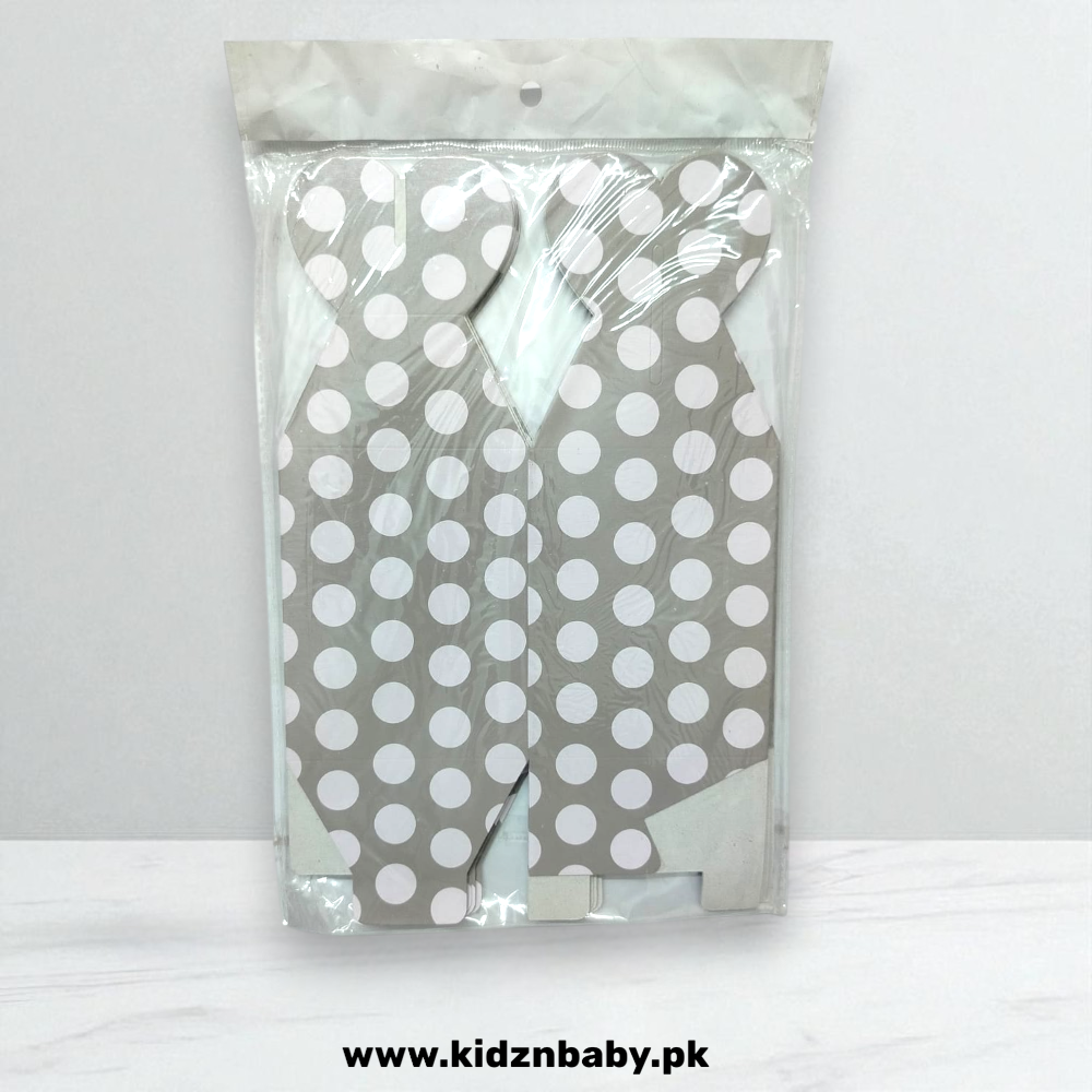 Silver polka dot goody boxes pack of 10 for birthdays