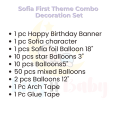 Sofia first theme combo decoration set