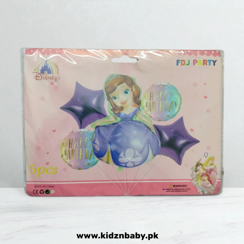 Sofia The First foil balloons set pack of 5 for kids birthday party in Pakistan