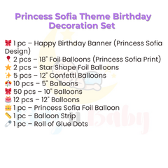 Sofia Theme Combo Decoration set for event Celebrations