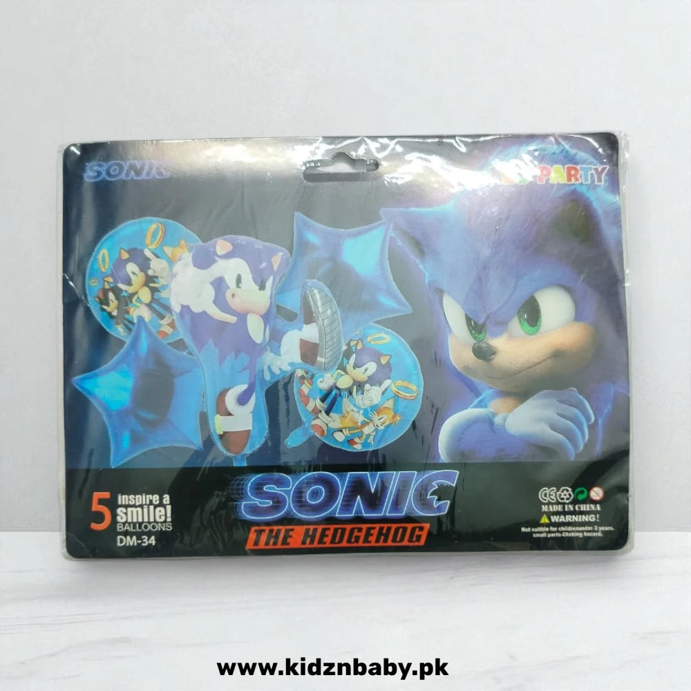 Sonic Foil Balloons Set – Birthday Party Decoration for Kids in Pakistan