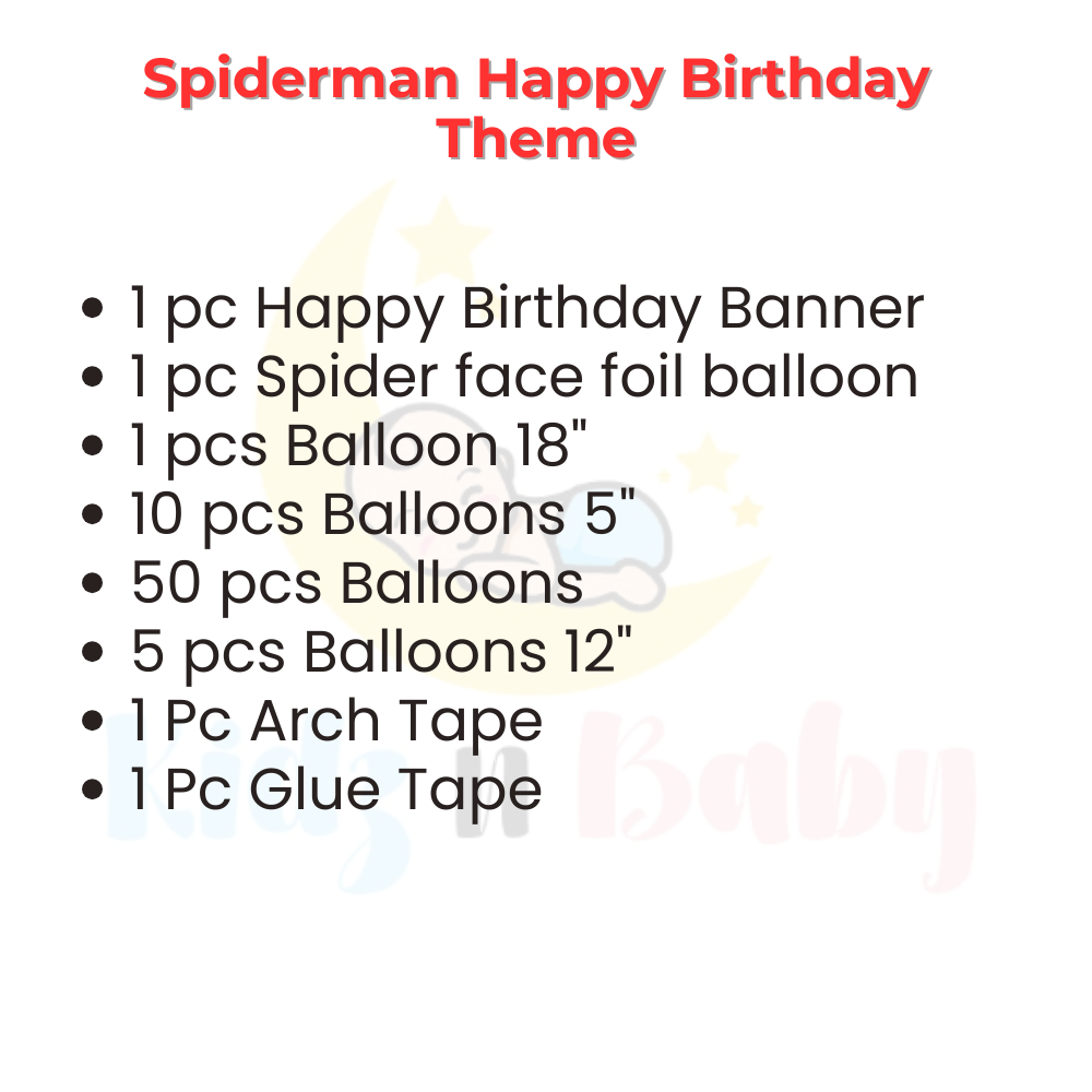 Spiderman Happy Birthday Theme set for celebrations