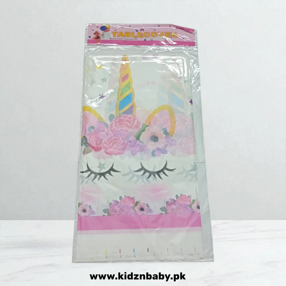 Unicorn Plastic Tablecloth Pink