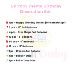 Unicorn Theme Decoration set for Happy Birthdays Parties