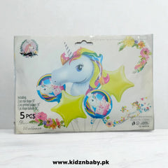 Unicorn foil balloons set of 5 for kids’ birthday and unicorn theme party decoration in Pakistan
