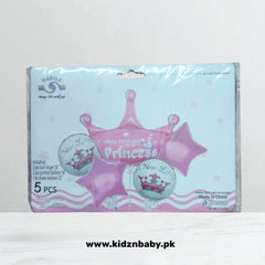 Princess Crown Happy Birthday Theme Combo Foil Balloons