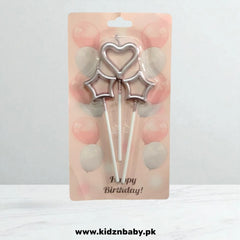 Heart and Star Shape Candle for Cake in Different Colors