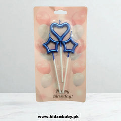 Heart and Star Shape Candle for Cake in Different Colors