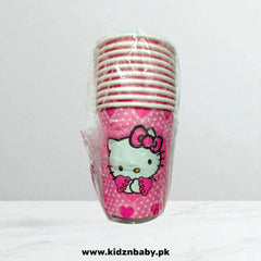 Hello Kitty Theme Paper Cups – Pack of 10 for Birthday Use