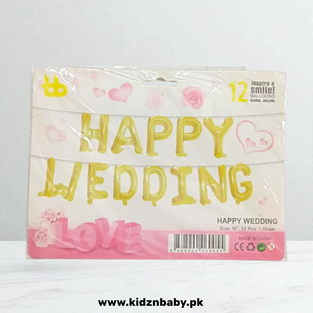 Happy Wedding Foil Balloon 16 Inches - Perfect Wedding Decorations - KidzNBaby