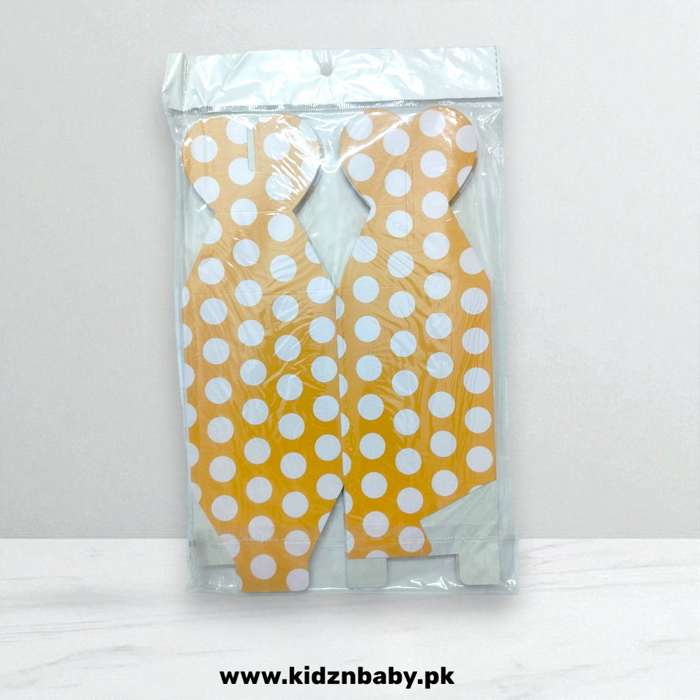 Yellow polka dot goody boxes pack of 10 for parties