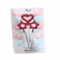 Heart and Star Shape Candle for Cake in Different Colors