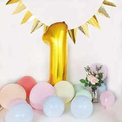 Golden Number Foil Balloons 0–9 – 16 Inch for Birthday or Anniversary Party Decor