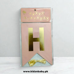 Peach Happy Birthday Banner for Stylish Birthday Party Decor