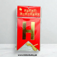 Red Happy Birthday Banner for Birthday Party Setup