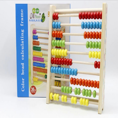 Interactive Wooden Abacus with 10 Rows for Kids Learning