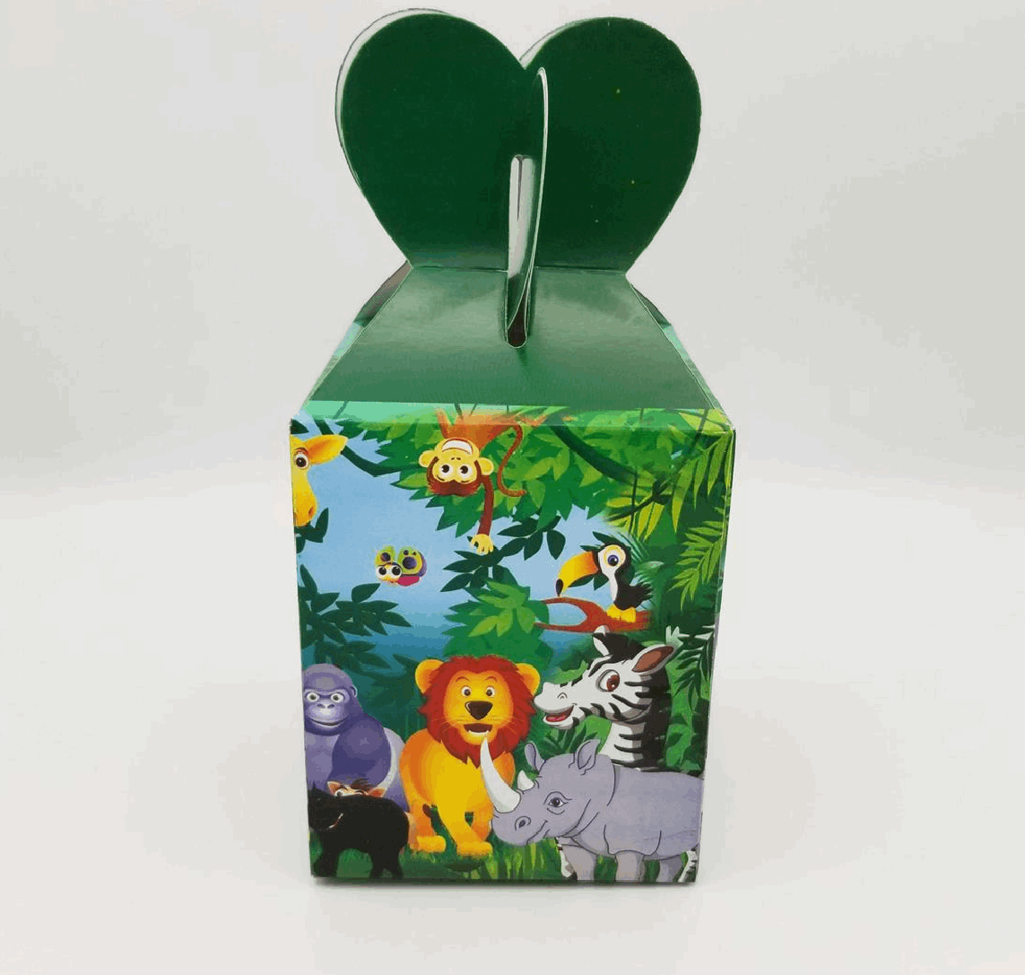 Pack of 10 Jungle Safari Theme Goody Boxes for birthday party favors