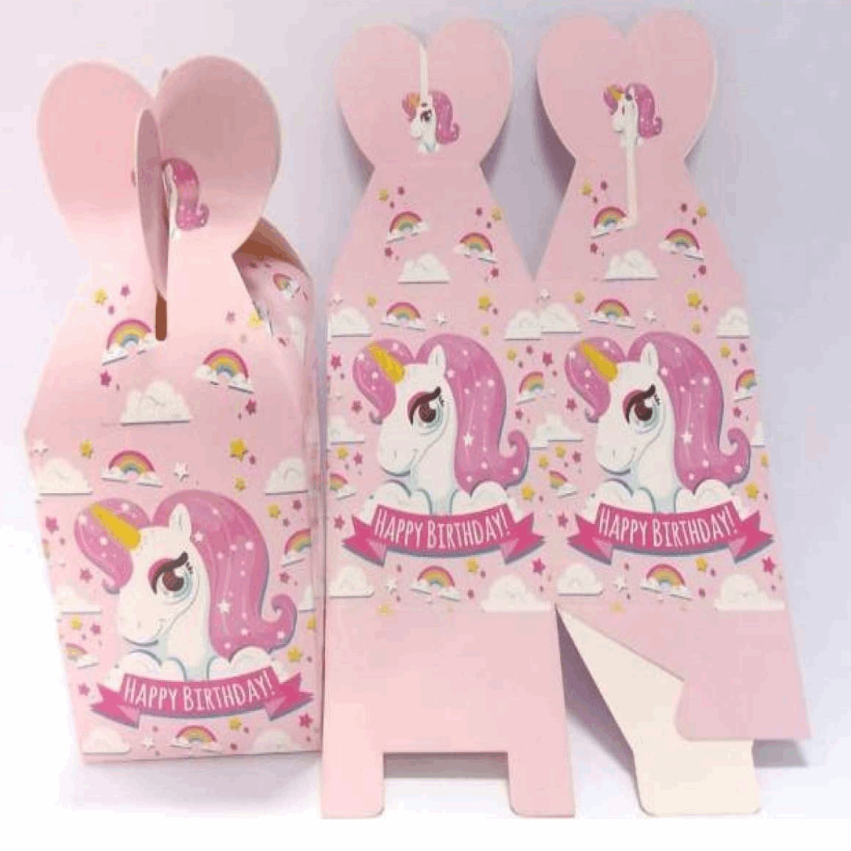 Pack of 10 Unicorn Theme Goody Boxes for birthday party favors