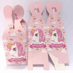 Pack of 10 Unicorn Theme Goody Boxes for birthday party favors