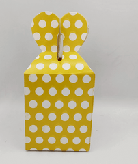 Pack of 10 Yellow Polka Dot Goodie Boxes for vibrant party favors