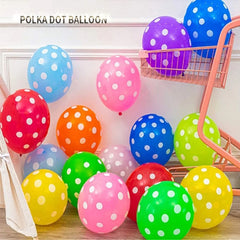 10 Pieces Polka Dot Latex Balloons - Helium Balloons for Party Decorations in Pakistan